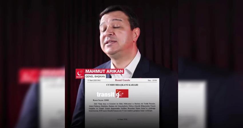 Saadet Partisi Genel Başkanı Mahmut Arıkan, Resmi Gazete'de dün yayımlanan