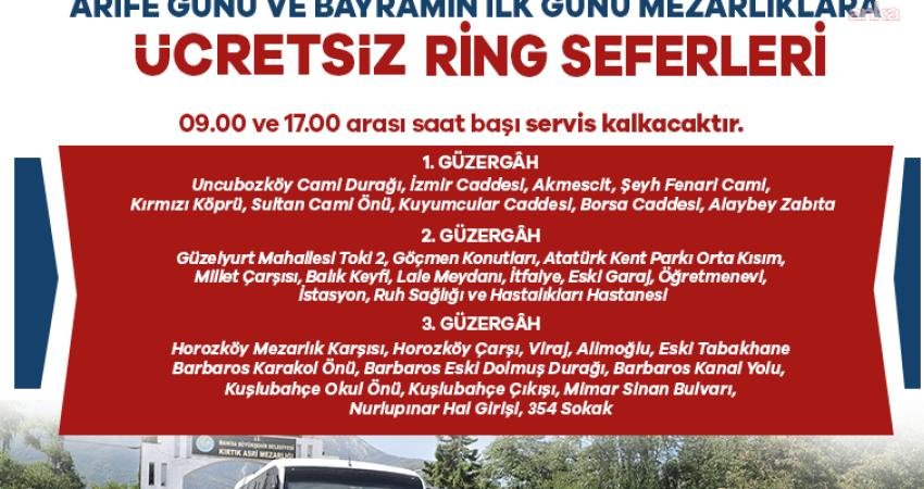Manisa Büyükşehir Belediyesi, arife günü ve Ramazan Bayramı’nın 1’inci gününde vatandaşların