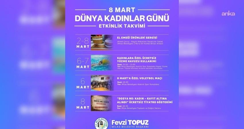 Milas Belediyesi, 8 Mart Dünya Emekçi Kadınlar Günü’nü çeşitli etkinliklerle
