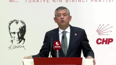CHP Genel Başkanı Özgür Özel, partisinin genel merkezinde yaptığı açıklamada