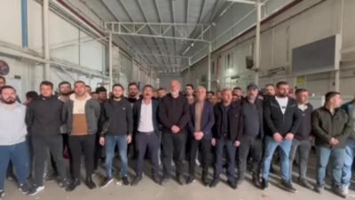 İzmir’in Kınık ilçesinde Polyak Madencilik’te çalışan işçilerin ödenmeyen alacakları için