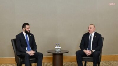 Suriye Cumhurbaşkanı Ahmed el-Şara ile Azerbaycan Cumhurbaşkanı İlham Aliyev, bölgesel