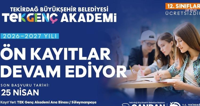 Tekirdağ Büyükşehir Belediyesi TEK Genç Akademi’de yeni dönem kayıtları sürüyor Tekirdağ Büyükşehir Belediyesi tarafından eğitimde fırsat eşitliği ilkesi doğrultusunda hayata