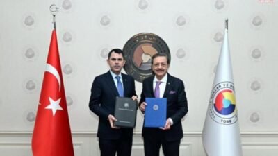 TOBB Başkanı Rifat Hisarcıklıoğlu, Çevre, Şehircilik ve İklim Değişikliği Bakanı Murat