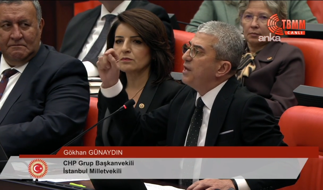 TBMM Genel Kurulu'nda konuşan CHP Grup Başkanvekili Gökhan Günaydın ile