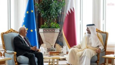 Avrupa Konseyi Başkanı Antonio Costa, Katar Emiri Şeyh Tamim bin