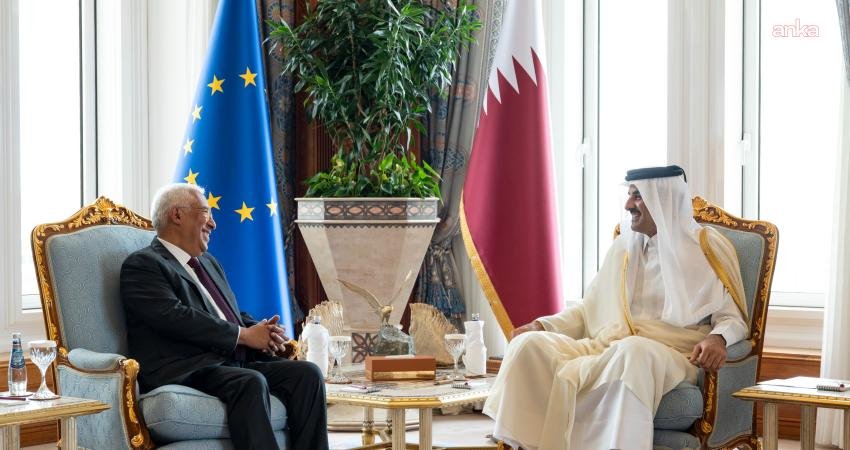 Avrupa Konseyi Başkanı Antonio Costa, Katar Emiri Şeyh Tamim bin