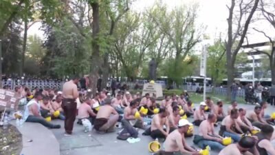 Doruk Maden işçileri Enerji ve Tabii Kaynaklar Bakanlığı’na yürümek isterken