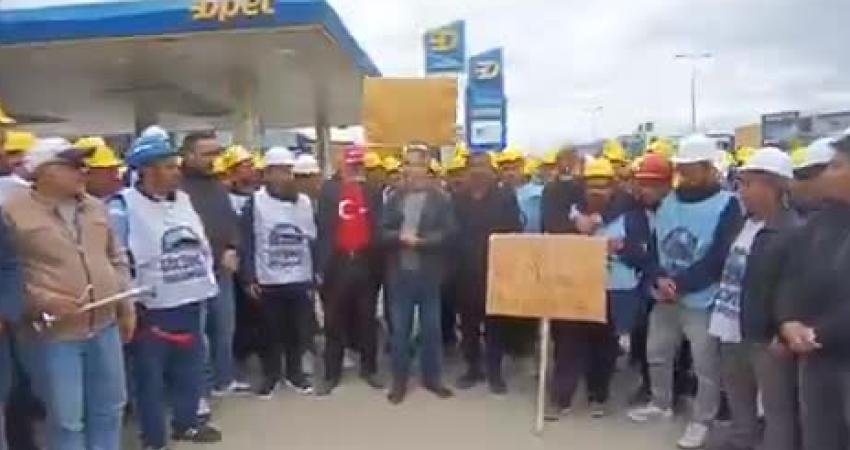 Bağımsız Maden-İş, yürüyüşe katılarak destek veren Maden Mühendisleri Odası Başkanı