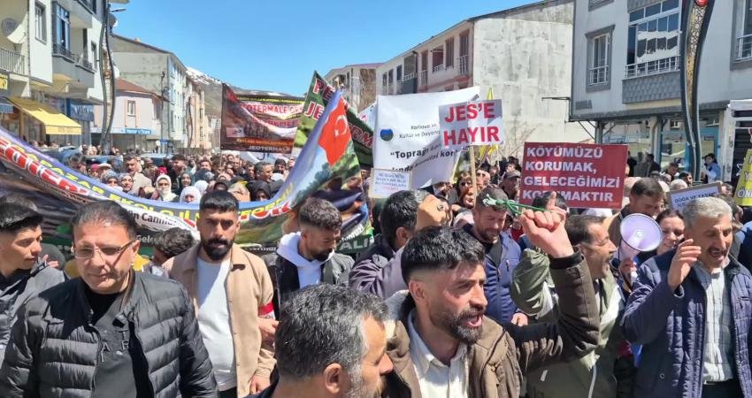 Bingöl’ün Karlıova ilçesinde planlanan jeotermal sondaj çalışmalarına karşı yapılan eylemde