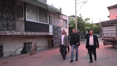 Bornova Belediye Başkanı Ömer Eşki, Egemenlik Mahallesi’nde saha incelemesinde bulunarak