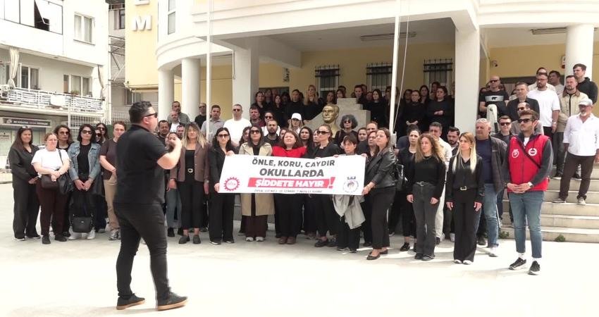 Bornova’dan, okullarda şiddete karşı tek ses: “Karanlığa teslim olmayacağız” Bornova Belediyesi bünyesindeki eğitim emekçileri, Şanlıurfa ve Kahramanmaraş’taki okul saldırılarını