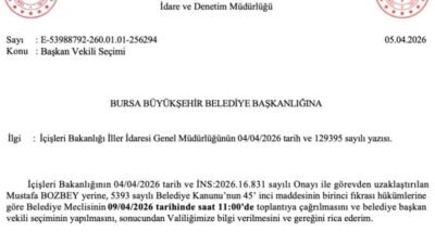İçişleri Bakanlığı kararıyla görevden uzaklaştırılan Mustafa Bozbey’in yerine Başkan Vekili