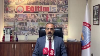 Eğitim İş Sendikası Bursa Şube Başkanı Özkan Rona, Mudanya’da bir
