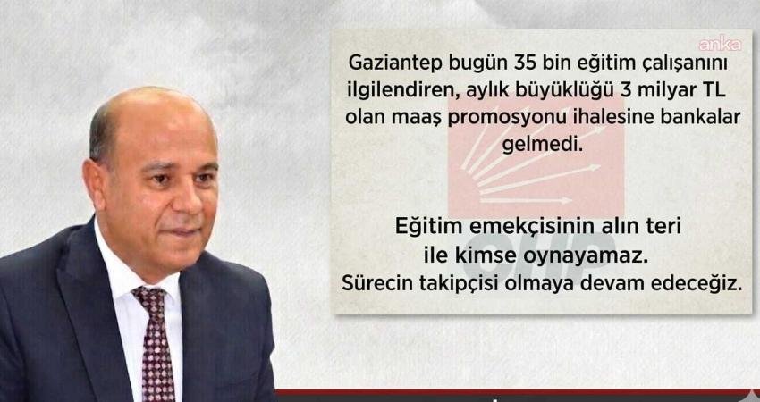 CHP Gaziantep İl Başkanı Vakkas Açar, kentte 33 binin üzerinde eğitim
