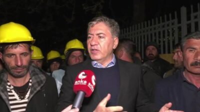 Doruk Madencilik işçilerinin Enerji ve Tabii Kaynaklar Bakanlığı önündeki eyleminde destek