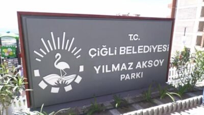 Çiğli Belediyesi tarafından Atatürk Mahallesi’nde yapımı tamamlanan Yılmaz Aksoy Parkı,