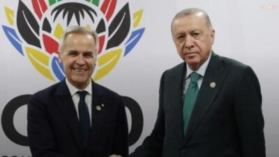 Cumhurbaşkanı Recep Tayyip Erdoğan, Kanada Başbakanı Mark Carney ile bir