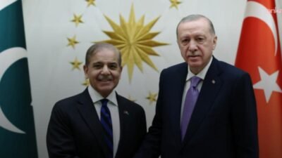 Cumhurbaşkanı Recep Tayyip Erdoğan, Pakistan Başbakanı Şahbaz Şerif ile bir