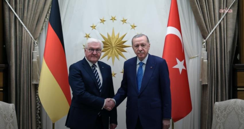 Cumhurbaşkanı Recep Tayyip Erdoğan, Almanya Cumhurbaşkanı Frank-Walter Steinmeier ile bir