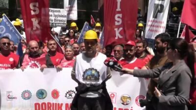 DİSK'e bağlı sendikalar, tazminat ve ücretlerinin ödenmesi talebiyle Kurtuluş Parkı'nda