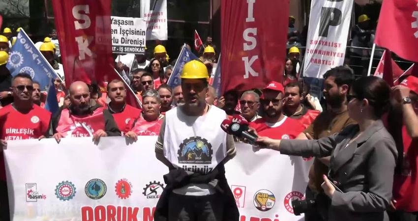 DİSK'e bağlı sendikalar, tazminat ve ücretlerinin ödenmesi talebiyle Kurtuluş Parkı'nda