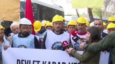 Doruk Madencilik işçileri, alacaklarının ödenmesi talebiyle başlattığı Ankara yürüyüşünün 9.