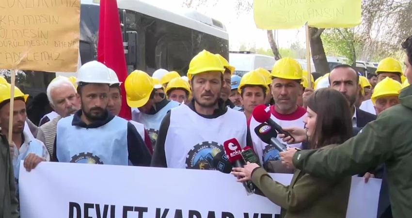 Doruk Madencilik işçileri, alacaklarının ödenmesi talebiyle başlattığı Ankara yürüyüşünün 9.