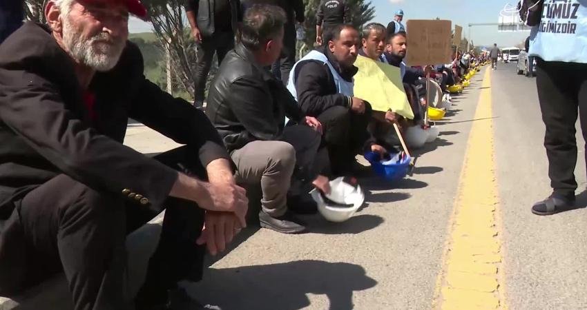 Doruk Madencilik işçilerinin alacaklarının ödenmesi talebiyle başlattığı Ankara yürüyüşü 9.