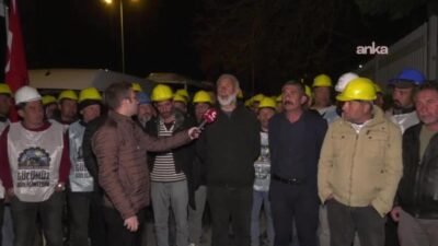 Doruk Madencilik işçilerinin Enerji ve Tabii Kaynaklar Bakanlığı önünde ücret ve tazminatlarının