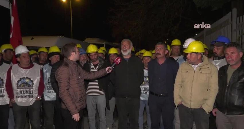 Doruk Madencilik işçilerinin Enerji ve Tabii Kaynaklar Bakanlığı önünde ücret ve tazminatlarının