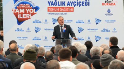 İBB Başkanvekili Nuri Aslan, Silivri’de Yağlık Ayçiçeği Tohumu dağıtım töreninde