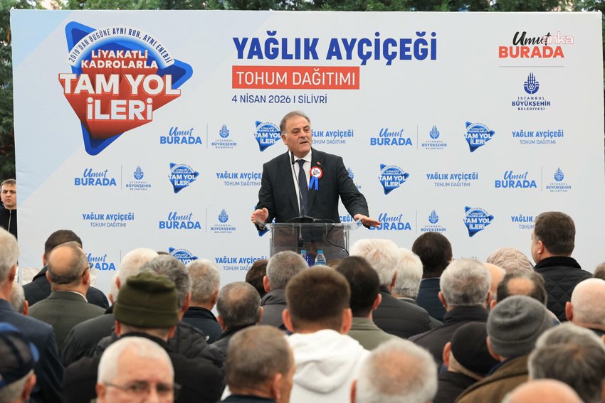 Nuri Aslan, Silivri’de Yağlık Ayçiçeği Tohumu dağıtım töreninde Bozbey’in tutuklanmasına tepki gösterdi: “Kimi tutuklarsanız tutuklayın halkçı belediyecilik iş başında” İBB Başkanvekili Nuri Aslan, Silivri’de Yağlık Ayçiçeği Tohumu dağıtım töreninde