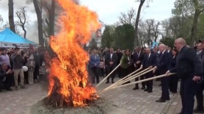 Edirne’de olumsuz hava şartları nedeniyle ertelen Nevruz Bayramı kutlamaları renkli