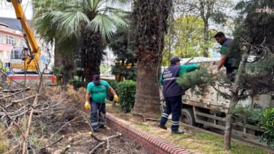 Efeler Belediyesi Park ve Bahçeler Müdürlüğü ekipleri, Uğur Mumcu Parkı’nda
