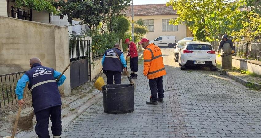 Efeler Belediyesi Park ve Bahçeler Müdürlüğü ekipleri, temizlik ve bakım