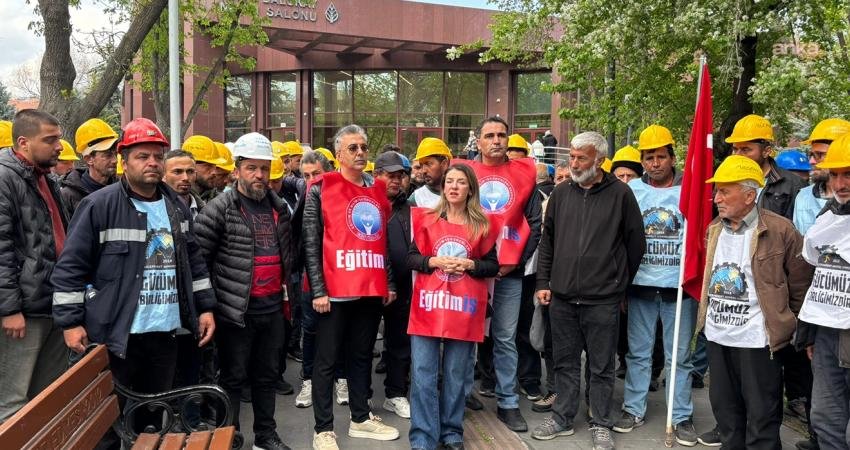 Eğitim-İş, açlık grevindeki Doruk Maden işçilerini, Kurtuluş Parkı’ndaki eylemlerinde ziyaret