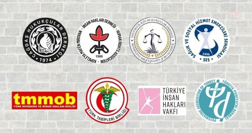 Türk Tabipleri Birliği ve İnsan Hakları Derneği’nin de aralarında bulunduğu