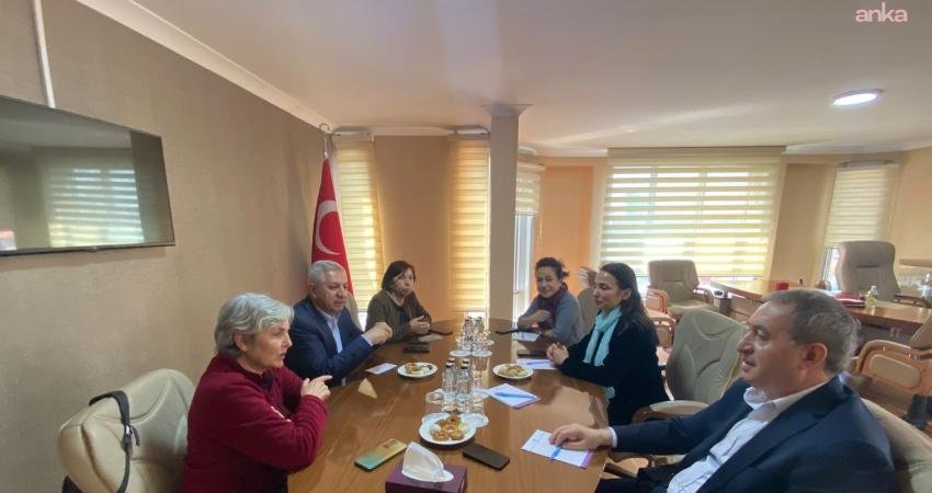 Emek Partisi (EMEP) Genel Başkanı Seyit Aslan ve beraberindeki heyet,