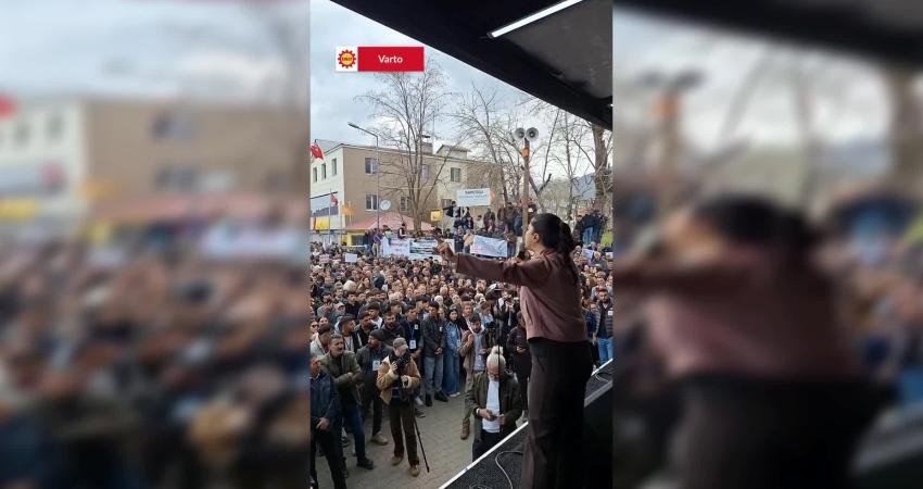 Emek Partisi (EMEP) Gaziantep Milletvekili Sevda Karaca, Muş’un Varto ilçesinde
