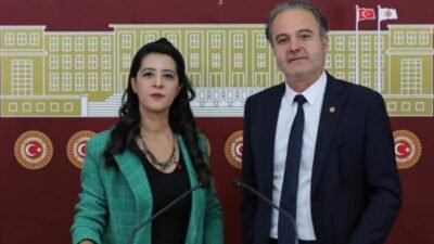 Emek Partisi (EMEP) İstanbul Milletvekili İskender Bayhan ve Gaziantep Milletvekili