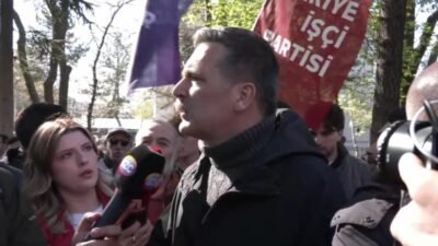 Türkiye İşçi Partisi Genel Başkanı Erkan Baş, Ankara Kurtuluş Parkı'nda