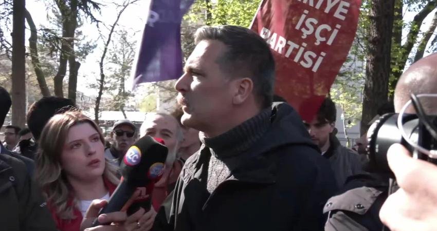 Türkiye İşçi Partisi Genel Başkanı Erkan Baş, Ankara Kurtuluş Parkı'nda