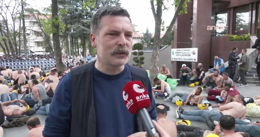 Türkiye İşçi Partisi Genel Başkanı Erkan Baş, madencilerin haklarını alarak