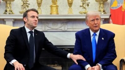 Fransa Cumhurbaşkanı Emmanuel Macron, Washington D.C.’de ABD Başkanı Donald Trump,