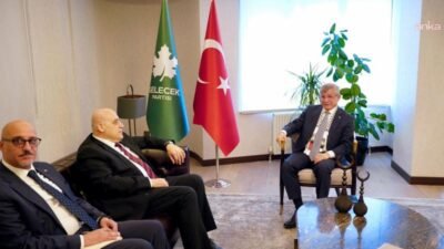 Gelecek Partisi Genel Başkanı Ahmet Davutoğlu, Filistin'in Ankara Büyükelçisi Nasri