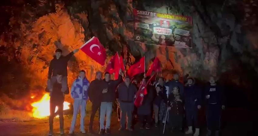 Giresun’un Tirebolu ilçesine bağlı Sekü köyünde, Alagöz Maden’in sondaj çalışmalarına