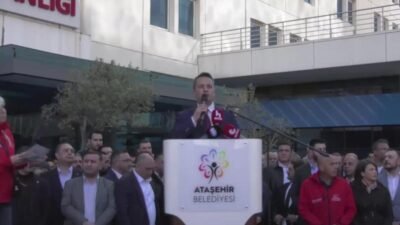 Ataşehir Belediye Başkanı Onursal Adıgüzel’in gözaltına alınması üzerine, ilçede binlerce