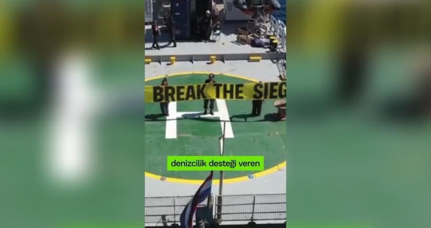 Greenpeace Türkiye, İsrail'in Gazze'ye yönelik uyguladığı insani yardım ablukasına karşı