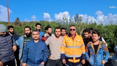 Hatay’ın Samandağ ilçesinde geçen günlerde ücretlerini alamadığı için açıklama yapan